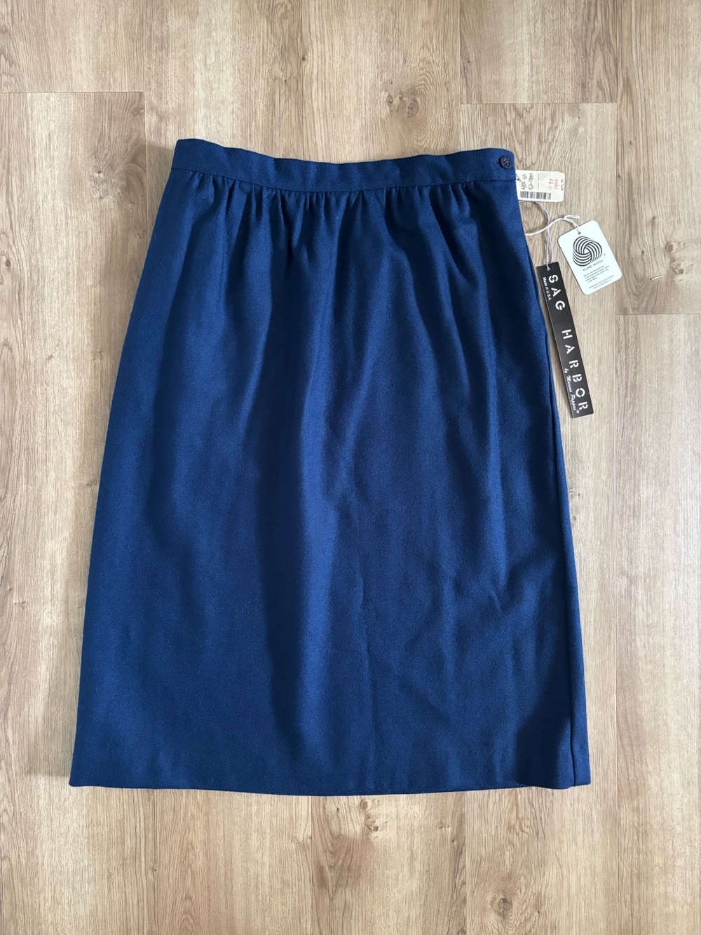 Vintage Wool Skirt Women’s 15/16 Navy Blue